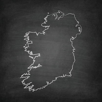 Ireland Map on Blackboard - Chalkboard