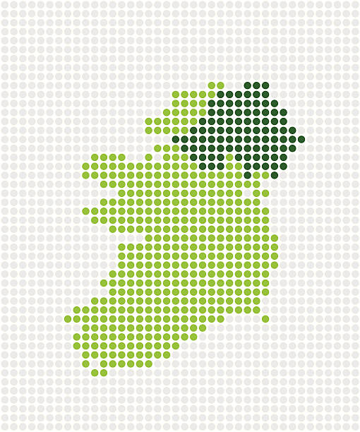 Ireland  Pop Map ( Vector ) Ireland and Northern (dark green) Ireland. Abstract pop map. Made with circles. Grouped for easy color change. svg stock illustrations