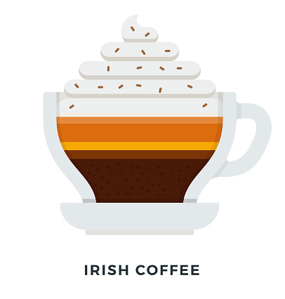 Irish Coffee mug vector flat isolated