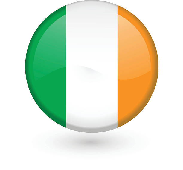 Irish flag vector button vector art illustration