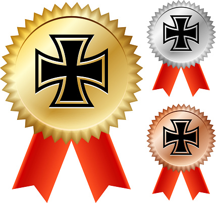 Iron Cross  Gold Medal Prize Ribbons