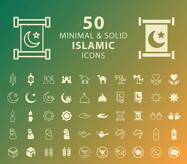 illustrazioni stock, clip art, cartoni animati e icone di tendenza di icone islamica. - paternoster