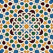 Colorful Islamic geometric motif.