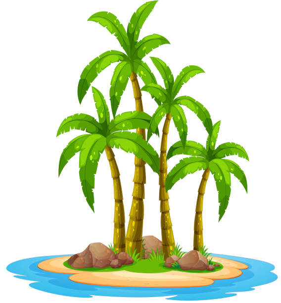 Island Illustration of an desert island desert island stock illustrations