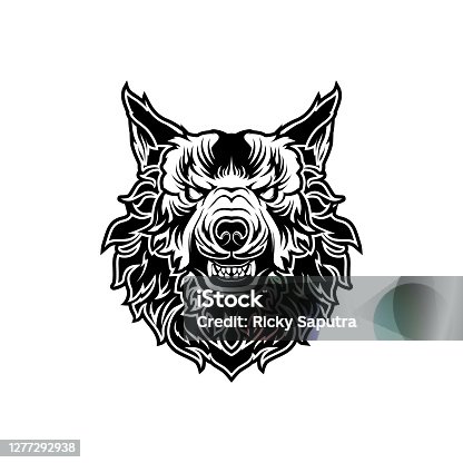 istock isolated badass angry wolf head vector illustration 1277292938
