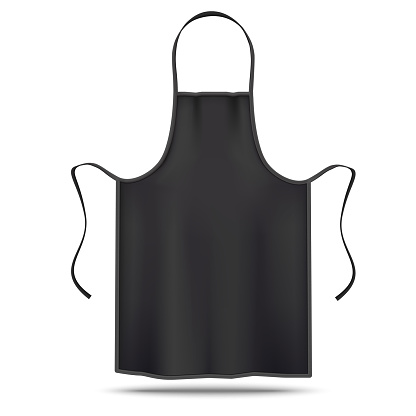 Download Isolated Black Apron Mockup In Realistic Style Stock ...