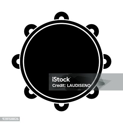 istock Isolated tambourine icon. Musical instrument 928158826