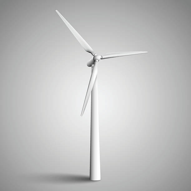 Isolated wind turbine Isolated wind turbine, vector illustration. wind turbine stock illustrations