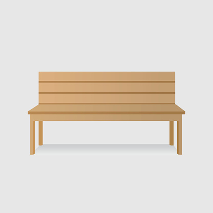Isolated wooden bench