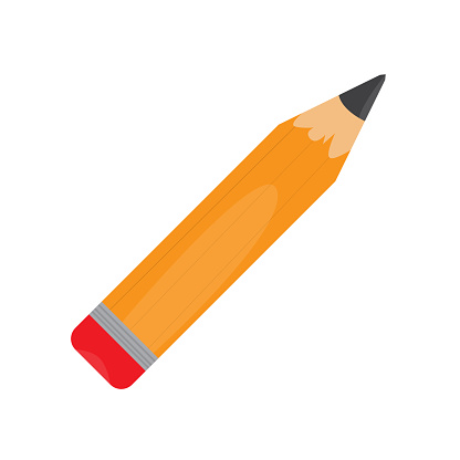 Isolated wooden pencil
