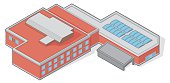 A vector illustration of an Isometric Building.