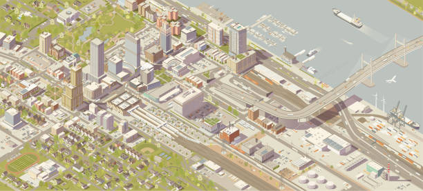 Isometric City vector art illustration