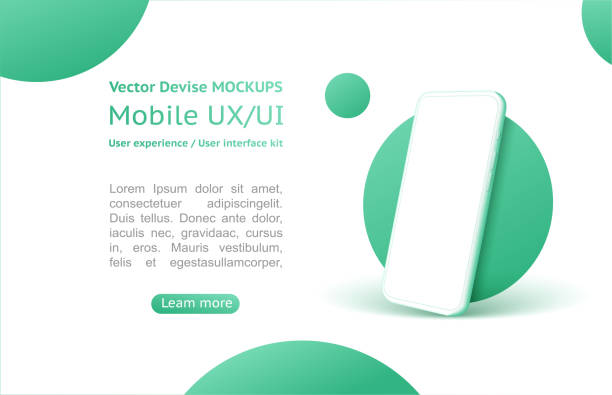 ilustrações de stock, clip art, desenhos animados e ícones de isometric concept design for an application, ui ux design. - mobile phone