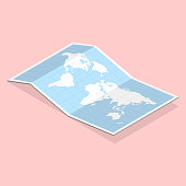 istock 3D Isometric Flat Vector Concept of Paper Map 1217121493