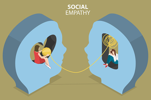 3D Isometric Flat Vector Conceptual Illustration of Social Empathy