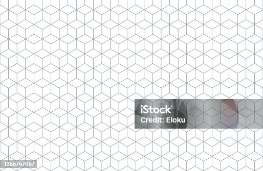 istock Isometric grid with editable strokes. Vector geometric seamless pattern 1366747067