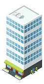 istock Isometric office building. City business center icon 1364216908