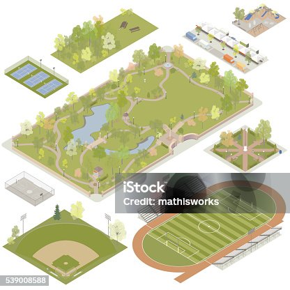 istock Isometric Parks Illustration 539008588