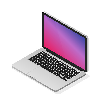 Isometric Vector Laptop Illustration Modern Realistic Isometric Vector Laptop Illustration Modern Realistic