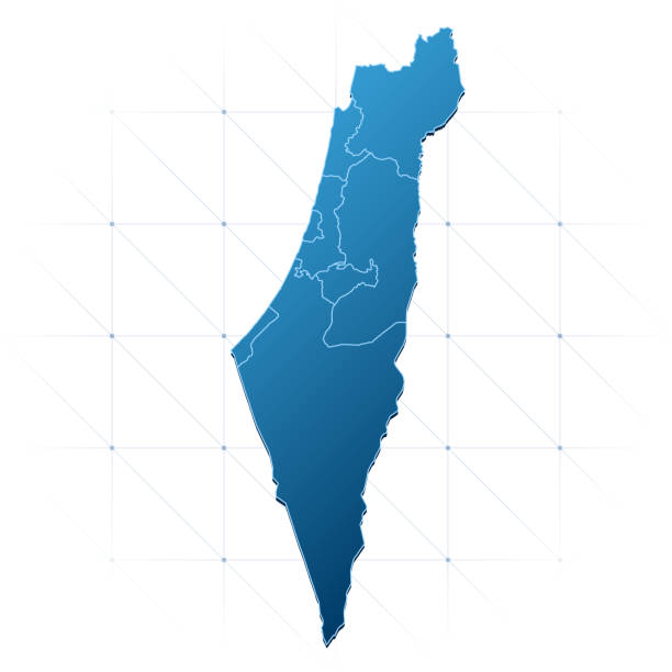 israel map blue - tel aviv stock illustrations