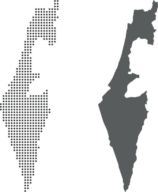 이스라엘 맵 - israel stock illustrations