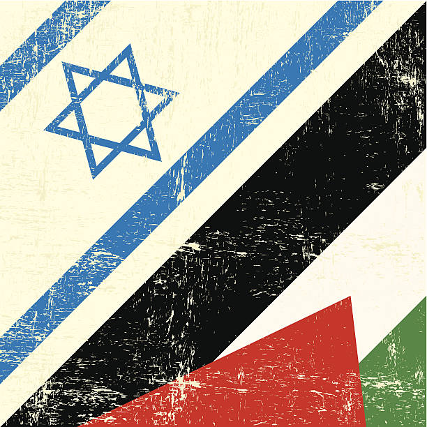 ilustraciones, imágenes clip art, dibujos animados e iconos de stock de israeli_and_palestinian grunge de bandera - israel