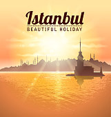 drawing of vector Istanbul landscape silhouette. This file is transparent. Created by illustrator CS6.