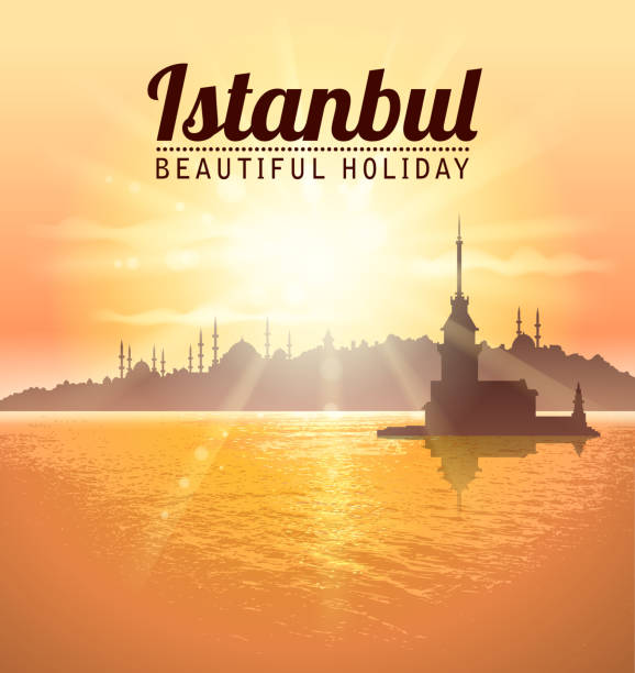 bildbanksillustrationer, clip art samt tecknat material och ikoner med istanbul landskap - istanbul blue mosque skyline