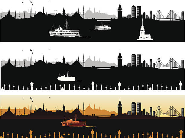 bildbanksillustrationer, clip art samt tecknat material och ikoner med istanbul skyline - istanbul blue mosque skyline