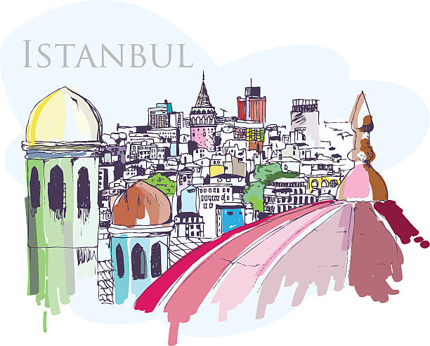 stockillustraties, clipart, cartoons en iconen met istanbul - galata