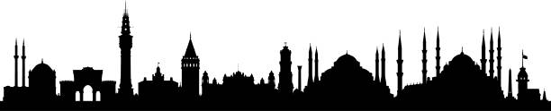 bildbanksillustrationer, clip art samt tecknat material och ikoner med istanbul (alla byggnader är komplett och rörliga) - istanbul blue mosque skyline