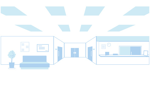 It is an illustration in the hospital. Vector image.