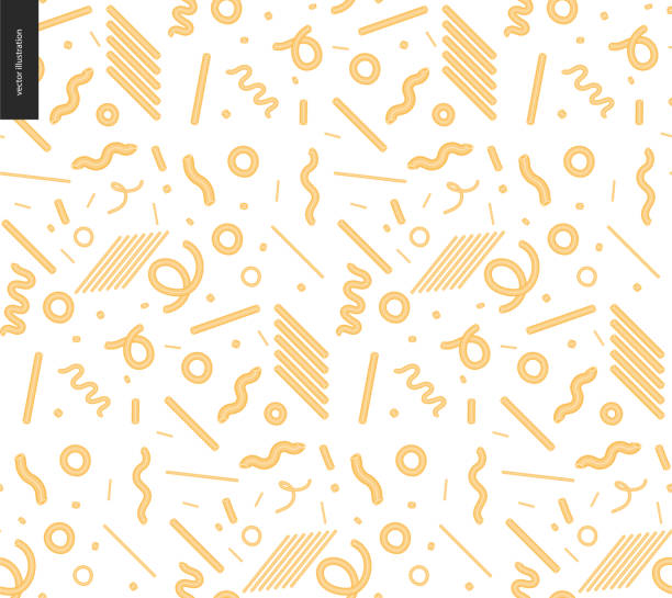 Italian restaurant set Italian restaurant set - pasta seamless pattern on the transparent background pasta backgrounds stock illustrations
