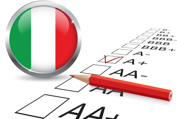 illustrazioni stock, clip art, cartoni animati e icone di tendenza di italia valutazione creditizia - fitch ratings