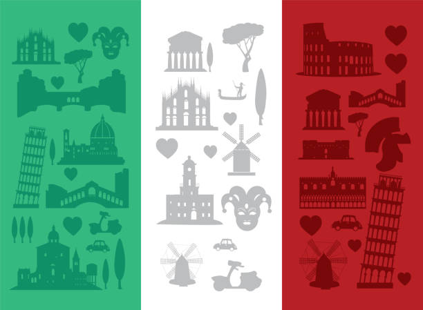 illustrazioni stock, clip art, cartoni animati e icone di tendenza di bandiera dell'italia - napoli genoa