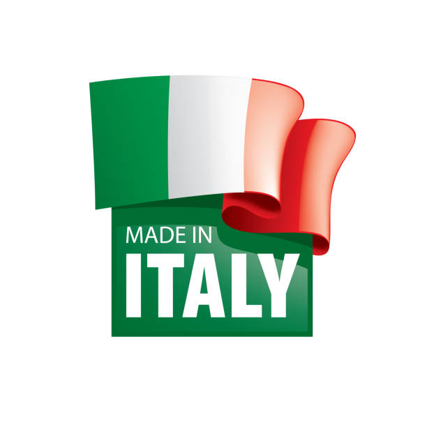 illustrazioni stock, clip art, cartoni animati e icone di tendenza di bandiera italia, illustrazione vettoriale su sfondo bianco. - made in italy