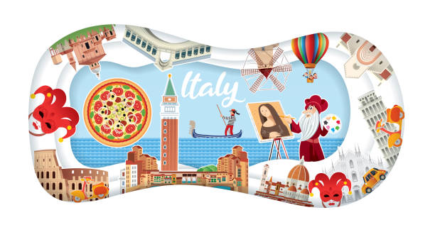 illustrazioni stock, clip art, cartoni animati e icone di tendenza di poster italia - verona napoli