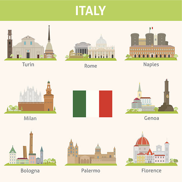 illustrazioni stock, clip art, cartoni animati e icone di tendenza di italia.  simboli della città - bologna roma