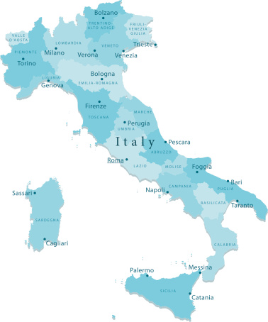 Italy Vector Map Regions Isolated