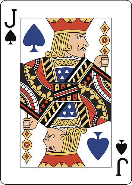 jack of spades blue - maça valesi stock illustrations.