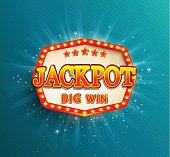 Jackpot lighting banner. Symbol of Big Win.