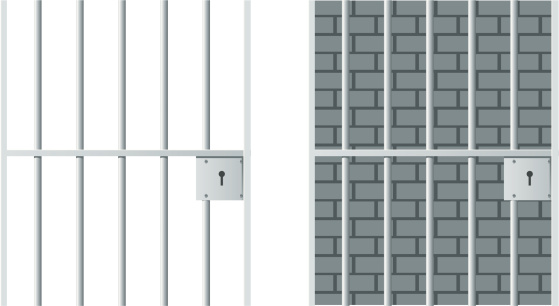Jail cells in prison illustration