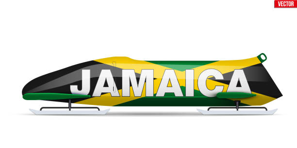 bildbanksillustrationer, clip art samt tecknat material och ikoner med jamaica bob för bobsleigh sport - skeleton skate