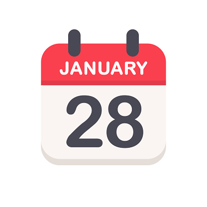 January 28 - Calendar Icon - Vector Illustration
