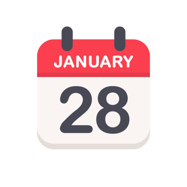 January 28 - Calendar Icon January 28 - Calendar Icon - Vector Illustration january stock illustrations