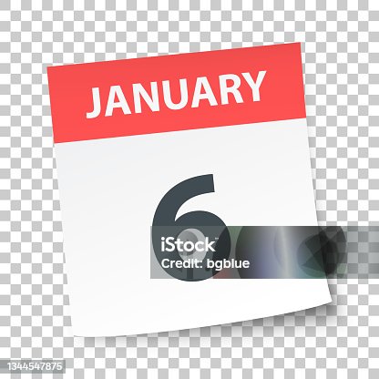 istock January 6 - Daily Calendar on blank background 1344547875
