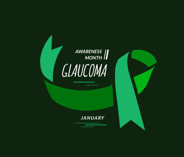 January is Glaucoma Awareness Month. Vector illustration with green ribbon January is Glaucoma Awareness Month. Vector illustration with green ribbon on background national diabetes month stock illustrations
