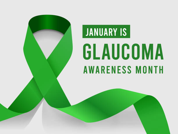 January is Glaucoma Awareness Month. Vector illustration with green ribbon January is Glaucoma Awareness Month. Vector illustration with green ribbon on background national diabetes month stock illustrations