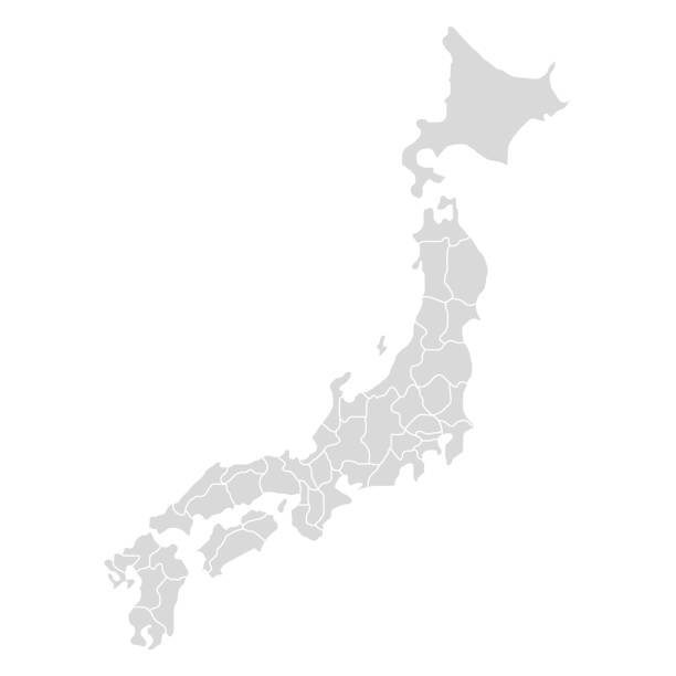 日本ベクトルマップアイコン。北海道あい詳細な国地図。日本アジア地図分離 - 渋谷点のイラスト素材／クリップアート素材／マンガ素材／アイコン素材
