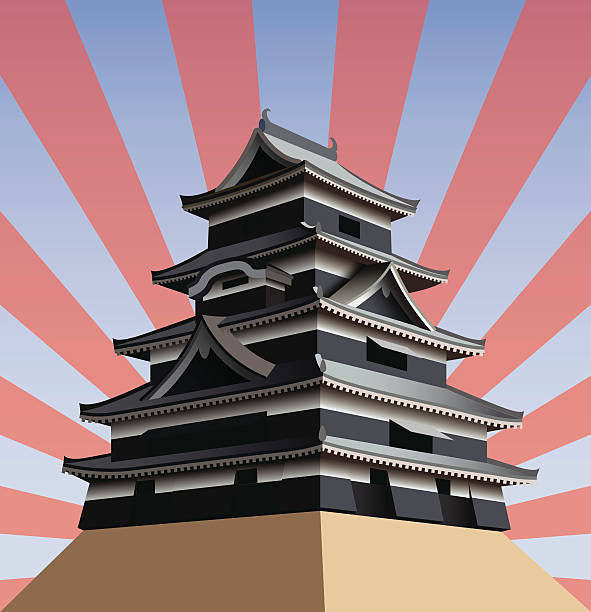 ilustrações de stock, clip art, desenhos animados e ícones de castelo japonês - osaka